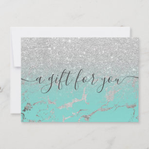 Mint prata glitter marble ombre vale presente