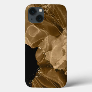 Minúscula de cor castanha Dourada Glitter iPhone