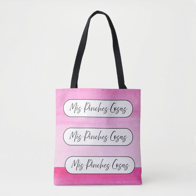 mis pinches cosas shopping tote bag (Frente)