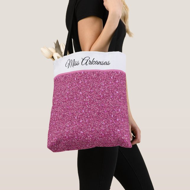 Miss América EUA Pageant Faux Glitter Tote Bag (Close Up)
