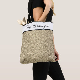 Miss América EUA Pageant Faux Glitter Tote Bag