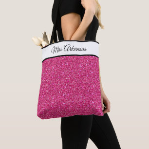 Miss América EUA Pageant Faux Glitter Tote Bag