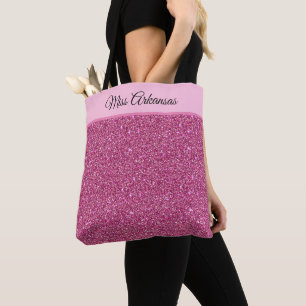 Miss América EUA Pageant Faux Glitter Tote Bag