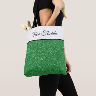 Miss América EUA Pageant Faux Glitter Tote Bag