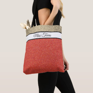 Miss América EUA Pageant Faux Glitter Tote Bag