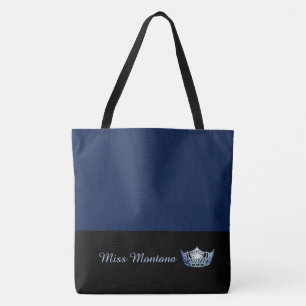 Miss América Frost Blue Crown Tote Bag Grande Mari