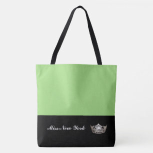 Miss América Silver Crown Tote Bag-Large Apple