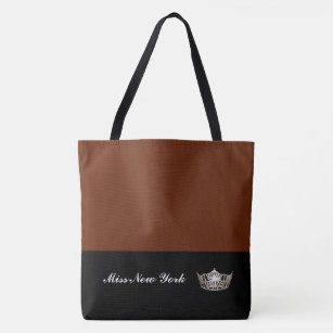 Miss América Silver Crown Tote Bag-Large Cinnamon