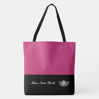 Miss America Silver Crown Tote Bag-Large Fuchsia