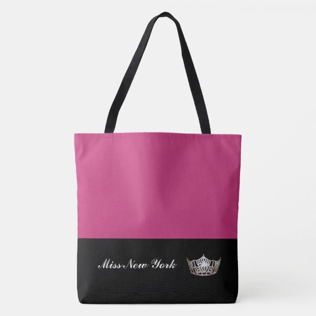 Miss America Silver Crown Tote Bag-Large Fuchsia (Frente)