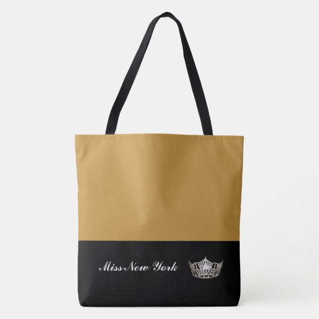 Miss América Silver Crown Tote Bag-Large Gold-N Ro (Frente)