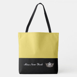 Miss América Silver Crown Tote Bag-Large Yellow
