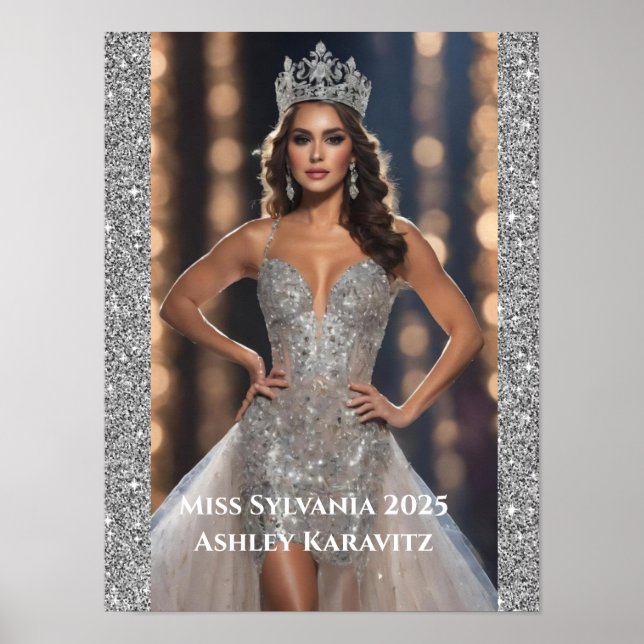 Miss Pageant Glitter Poster de Retrato Pessoal (Frente)