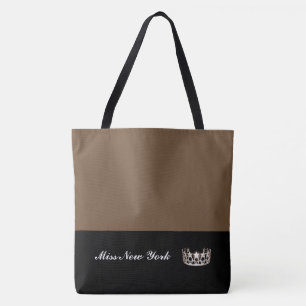 Miss USA Silver Crown Tote Bag-Large Brownie
