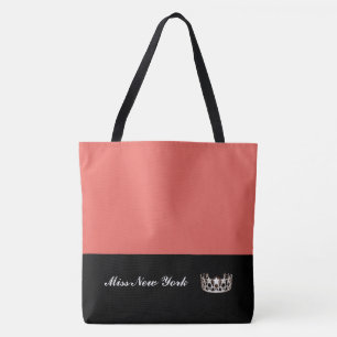 Miss USA Silver Crown Tote Bag-Large Salmon