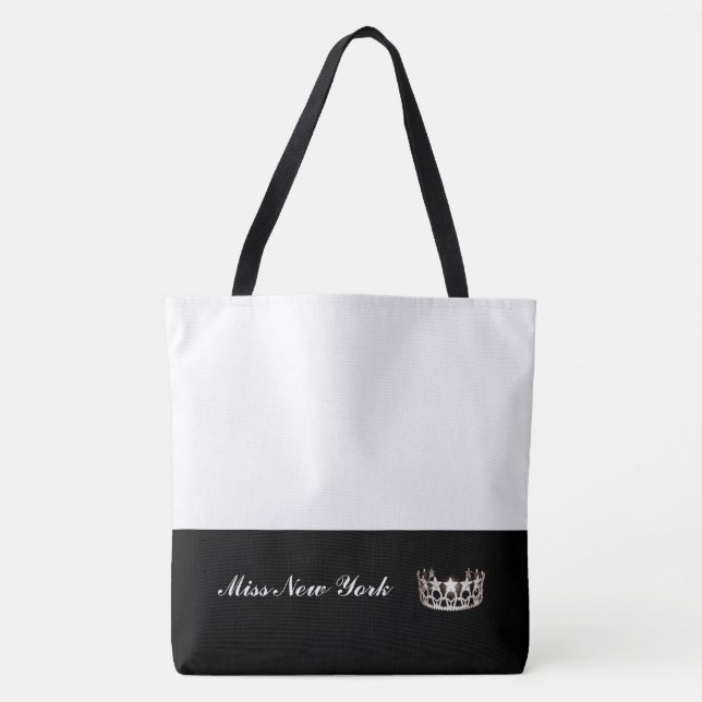 Miss USA Silver Crown Tote Bag-Large White (Frente)