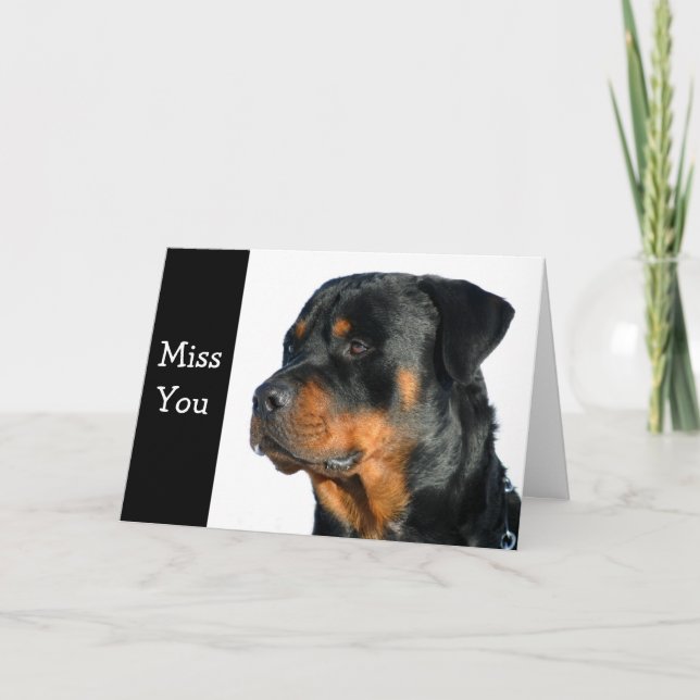 Miss You Rottweiler Cartão de Saudação de Cão - Ve (Frente)