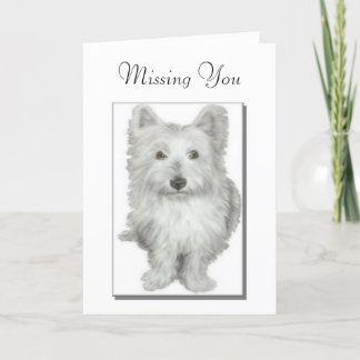 "Missing You", fofo cartão de cão westie