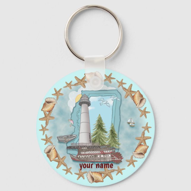 Mississippi Shells Lighthouse chaveiro (Frente)