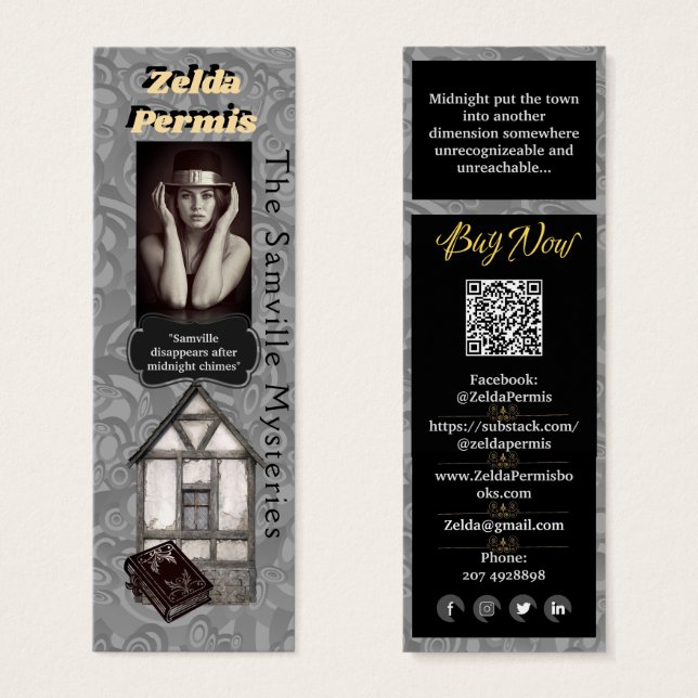 Mistério de Cinzas Negras de Promoção do Autor (Frente & Verso)