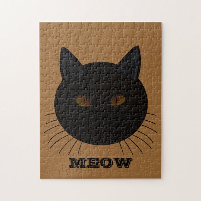 Misteriosa Quebra-cabeça de Gato Negro Face Brown  (Vertical)