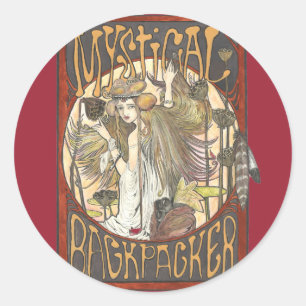 Místico de etiquetas Mystical dos mochileiros