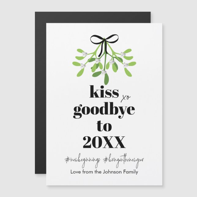 Mistletoi Kiss Goodbye Do-Over Funny Xmas Magnet (Frente/Verso)