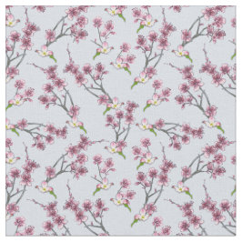 Misturar flores gráficas rosa e verde no Tecido az