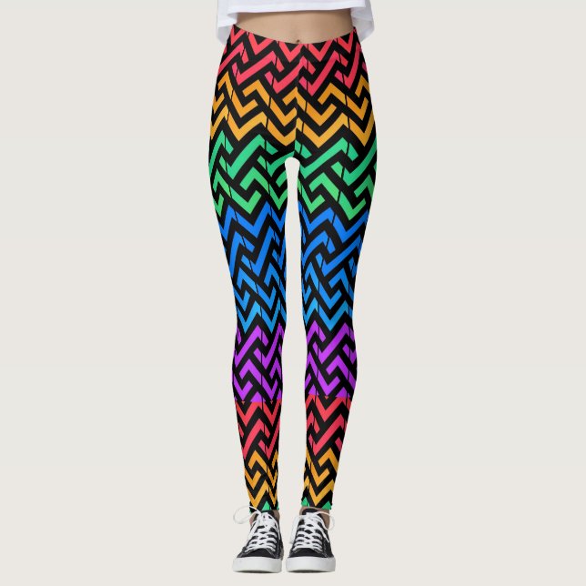 Misturar leggings de padrões de cor (Frente)
