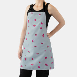 Misty Blue Deep Pink Cosmos Floral Pattern