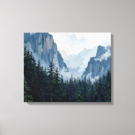 Misty Forest Mountain Canvas | Nature Lan