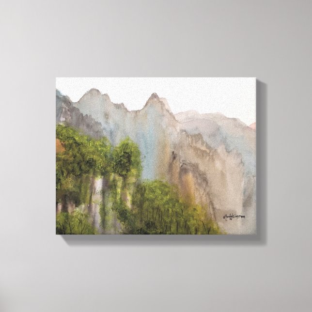 MISTY MOUNTAINS WATERCOLOR CANVAS IMPRESSÃO (Frente)