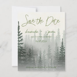 Misty Watercolor Forest Casamento Salve A Data