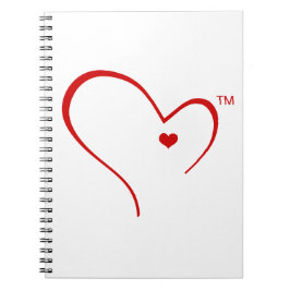 Mitenes para o caderno do logotipo do coração de