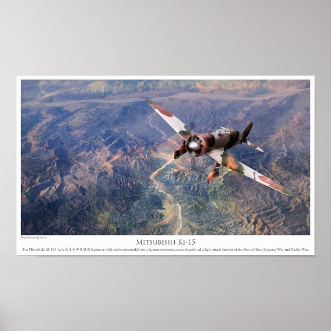 Mitsubishi Ki-15 AviationArt Poster (Frente)