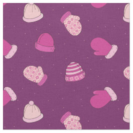 Mittens e Chapéus, Tecido de Padrão Rosa Bonito