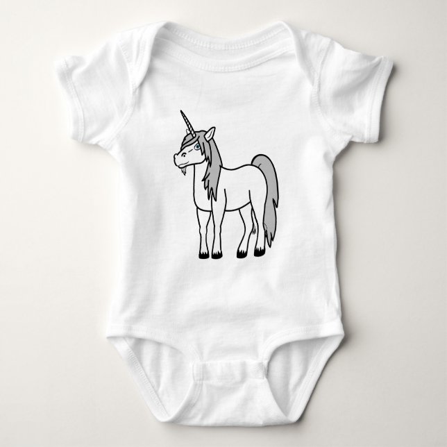 Miúdos do unicórnio & camisa brancos do bebê (Frente)