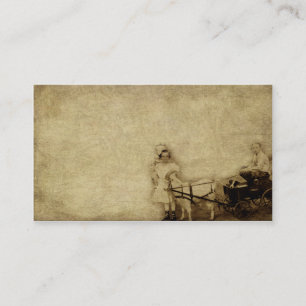 Miúdos e cartões de negócios Prim de um carro d