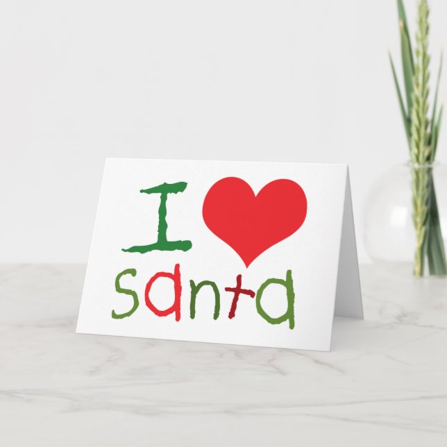 Miúdos eu amo cartões do papai noel (Frente)