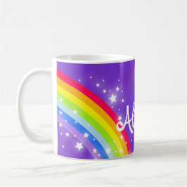 Miúdos nomeados arco-íris caneca vermelha roxa