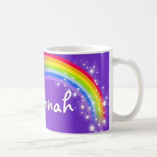 Miúdos nomeados arco-íris caneca vermelha roxa (Direita)