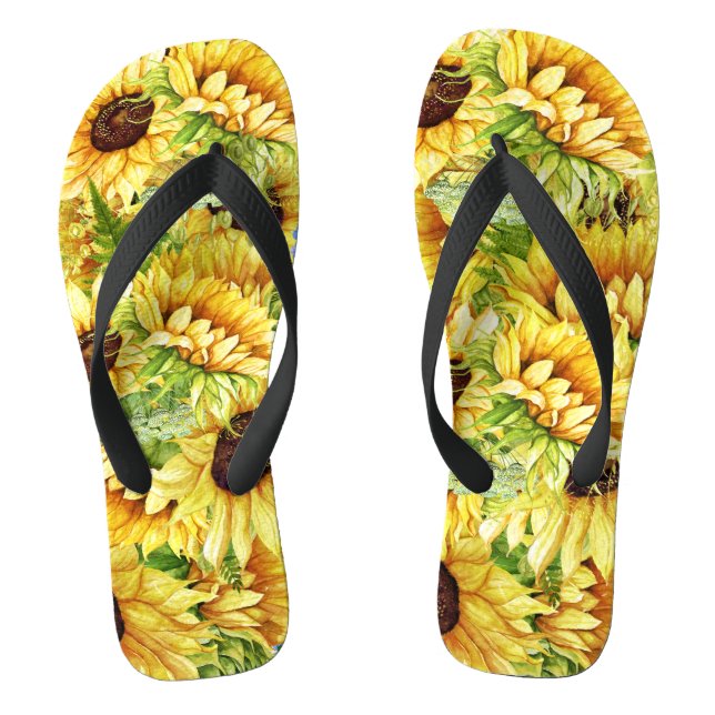 MixNMatch Blooming Belos Chinelos de Girassóis (Pé da cama)