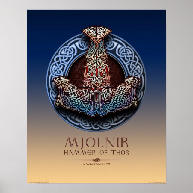 Mjolnir - Poster de martelo de Thor (16x20") (Frente)