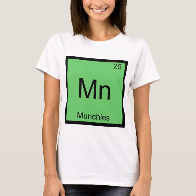 Mn - Camiseta engraçada com símbolo do elemento qu (Frente)