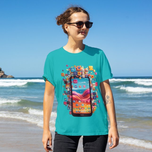 Mobile com T-Shirt da Rede Social (Criador carregado)