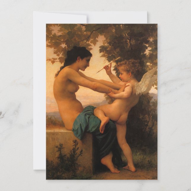 Moça defendendo-se de Cupido de Bouguereau (Frente)