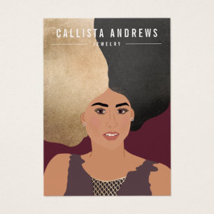 Moça Ilustração de Moda Ouvindo Cartão