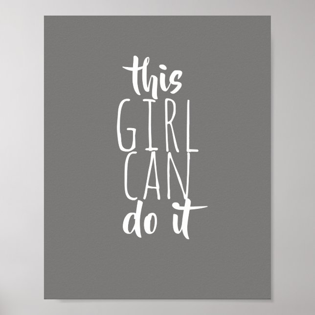 moça motivadora cita tipografia moderna poster (Frente)