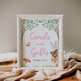 Moça Woodland Chá de fraldas Cards e Gifts Poster