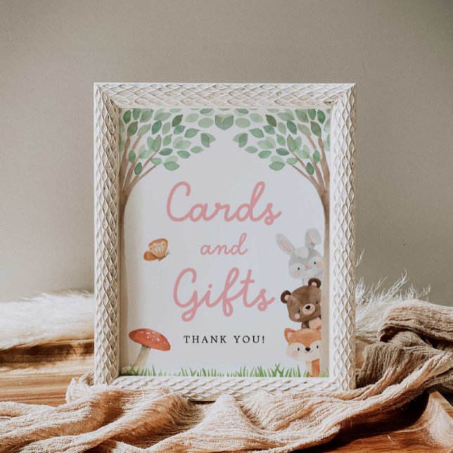 Moça Woodland Chá de fraldas Cards e Gifts Poster (Criador carregado)
